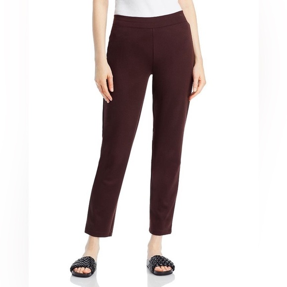 Eileen Fisher Slim Ankle Pants-brown - Picture 1 of 8